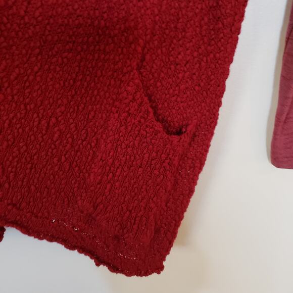 Lucky Brand Viscose & Cotton Open Waterfall Cardigan Mixed Media Red Medium - Picture 5 of 8